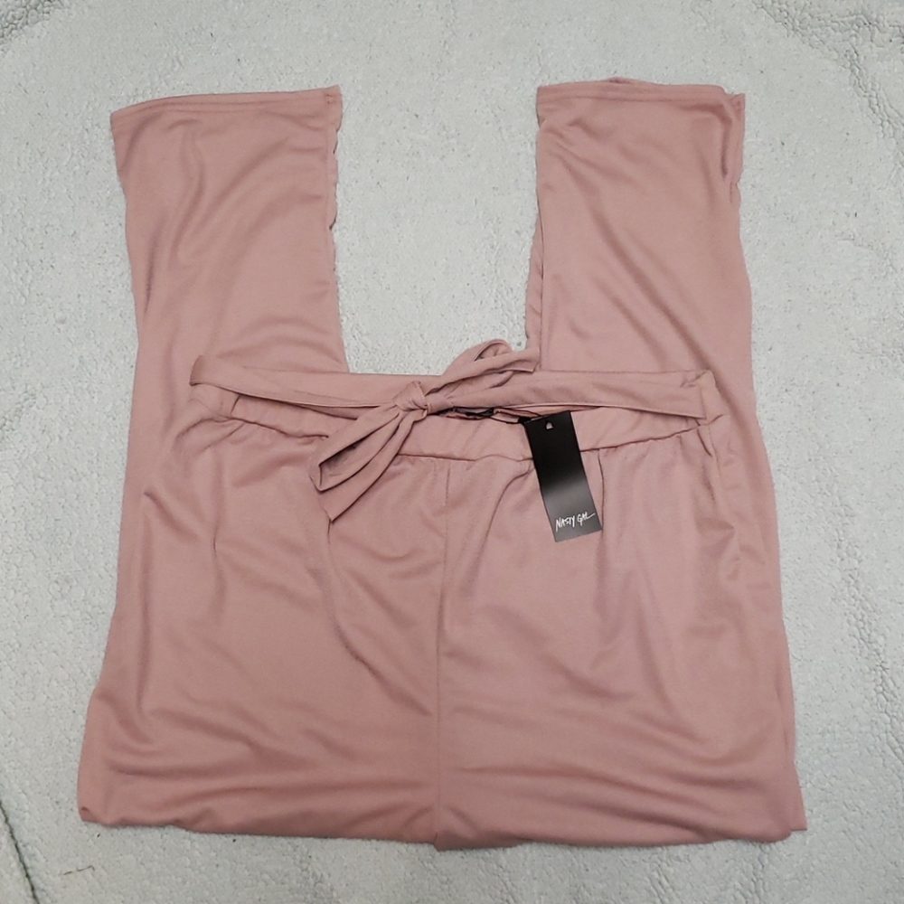 NWT Nasty Gal Tie Waist Tapered Trousers